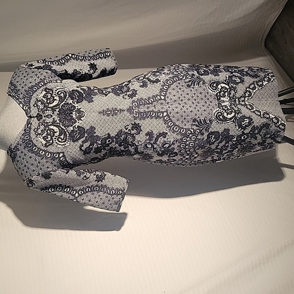 Baraschi Womens Black & Gray, Quarter Sleeves, Midi Dress, Size: 4 - Picture 5 of 9